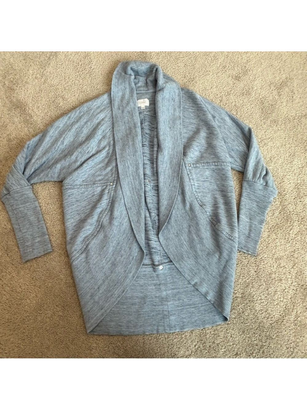 ARITZIA Wilfred Diderot Cocoon blue open front circle cardigan Sz S - Picture 6 of 11